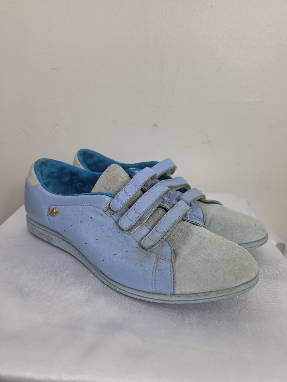 Vintage Adidas Light Blue Velcro Sneakers